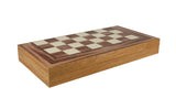 Backgammon- 19" Burlwood Decoupage Folding Backgammon Set