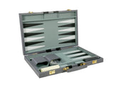 Backgammon- 15" Grey Vinyl Backgammon Set