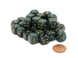 Chessex Dice:  Scarab - 12mm D6 Jade/gold Dice Block (36)