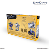 StarCraft tabletop miniature game box for the Zeratul miniatures set, shown at an angle on a white background with the StarCraft logo in the top right corner.
