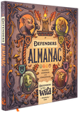 Decorative book cover titled 'Defenders Almanac' with intricate designs and text.