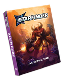 Starfinder Alien Core book cover with fantasy design on a white background