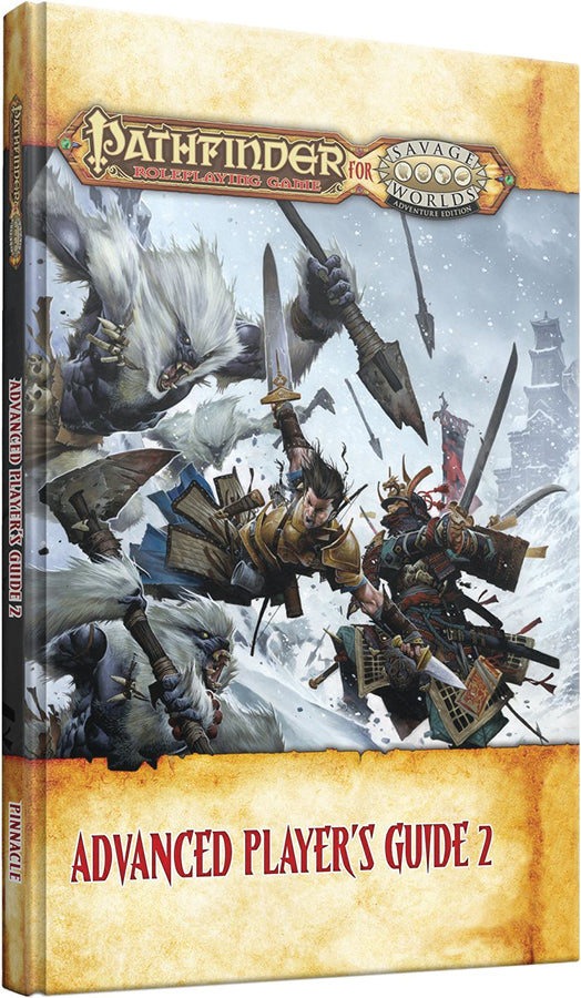Pathfinder Roleplaying Game: Advanced Player's Guide 2 book cover with fantasy artwork on a snowy background
