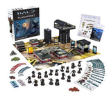 Halo Flashpoint board game set with miniatures and components on a white background