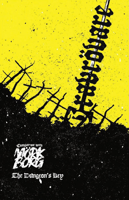 Book cover with black text on a yellow background