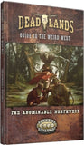 Book cover of 'Deadlands: Guide to the Weird West' with a fantasy scene and text.
