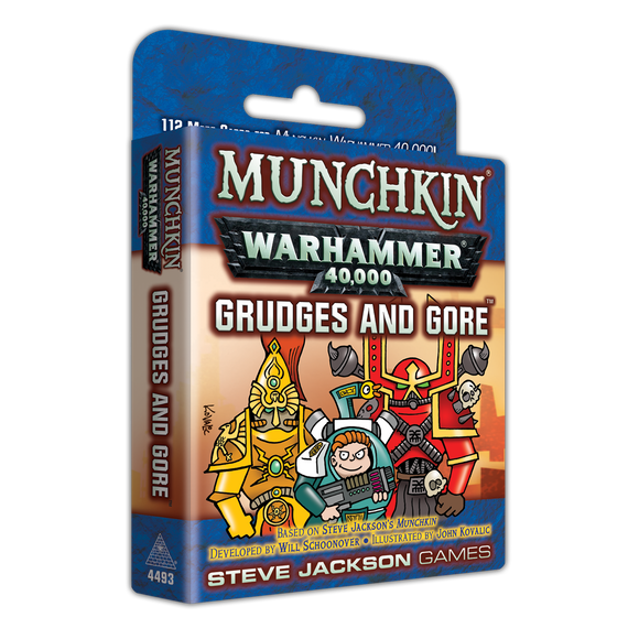Munchkin Warhammer 40,000 Grudges and Gore game box on a white background