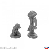 Two gray miniature figures on a white background with 'RMP Bones USA' branding.