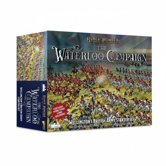 Box for 'The Waterloo Campaign' with military imagery and branding.