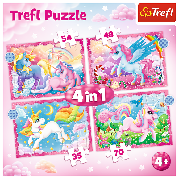 Puzzle: Unicorns and Magic - Preschool 4 in 1