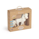 Papo baby toy horse in a brown packaging box on a white background