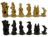 Chess Set - Sea Life Resin Chess Pieces on Ebony/Maple Veneer Chess Board