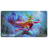 Playmat featuring a character from 'Final Fantasy' with colorful design and branding.