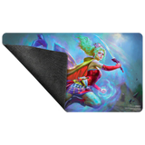 Mouse pad with fantasy character design on a white background