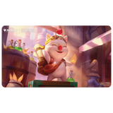 Playmat with cartoon character and 'Magic: The Gathering' branding