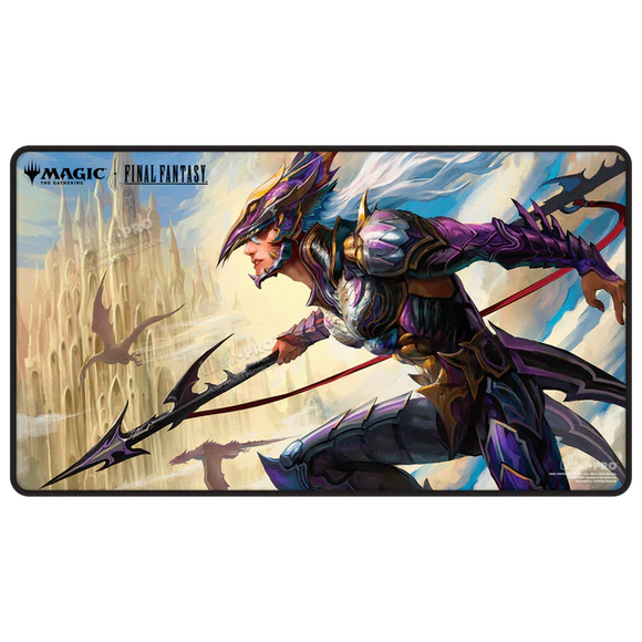 Gaming mouse pad with fantasy-themed design featuring a warrior and castle.