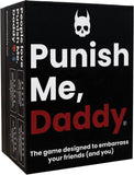 Box of 'Punish Me, Daddy' game with skull logo and text on black background