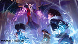 Illustration of characters from 'Final Fantasy' and 'Magic: The Gathering' in a fantasy setting with glowing effects.