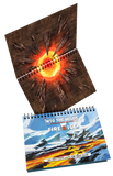 Two gaming maps with fiery and icy designs on a white background