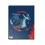 Dragon design on a dark blue background with red accents