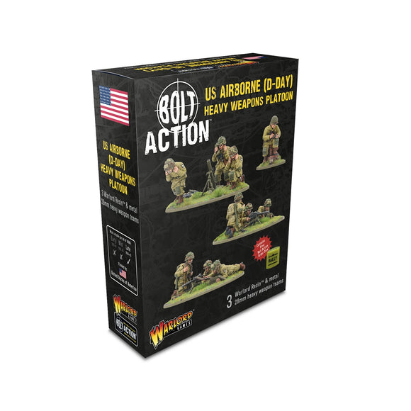 Box of US Airborne (D-Day) Heavy Weapons Platoon from Bolt Action game on a white background