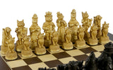Chess Set  - Cats & Dogs Chess Pieces on Walnut/Sycamore Barcelona Chess Board