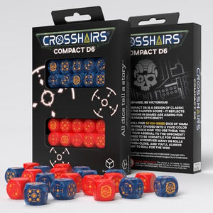 Crosshairs Compact D6 Dice Set: Cobalt & Red