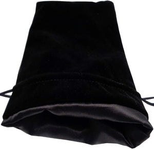 Velvet Dice Bag with Satin Liner 6"x8" - Black with Black