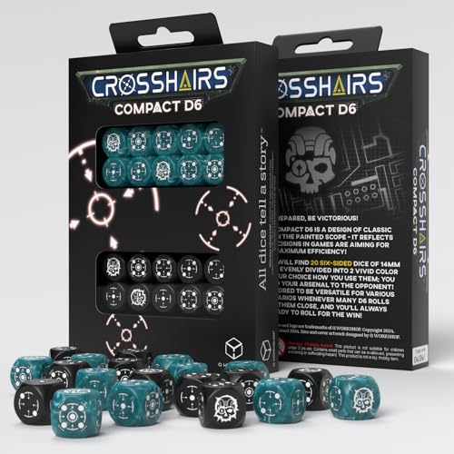 Crosshairs Compact D6 Dice Set: Stormy & Black