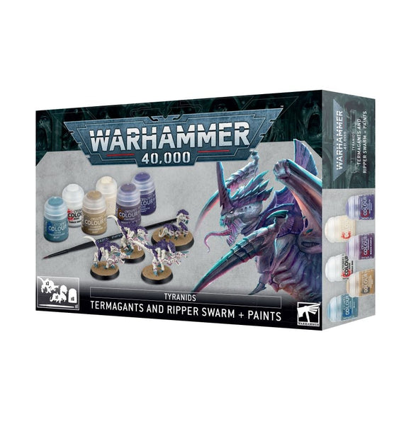 Warhammer 40K: Tyranid - Termagants and Ripper Swarm + Paints Set