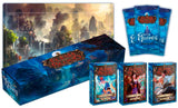 Flesh and Blood collection box and cards with a fantasy landscape design.