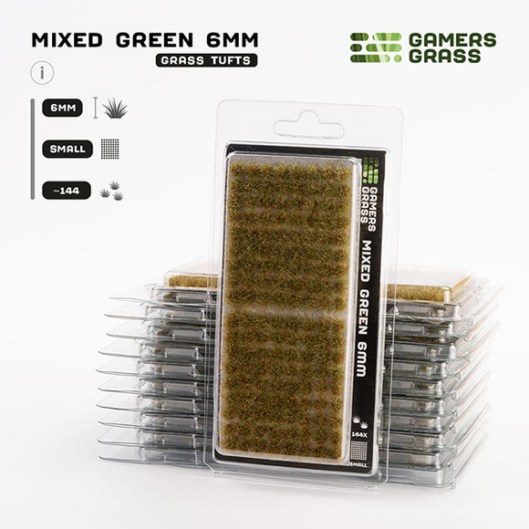 Gamers Grass Tufts: Mixed Green 6mm- Small