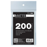 Package of Ultra Pro Matte Deck Protector sleeves with 200 count on a white background
