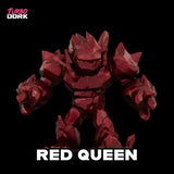 Red robot figure labeled 'Red Queen' with 'Turbo Dork' branding on a black background