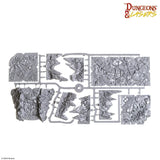 Set of game terrain pieces with 'Dungeons & Lasers' logo on a white background