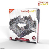 Dungeons & Lasers game box for 'Demonic Caves' with a white background