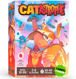 Board game box for 'Catastrophe' with colorful design and character illustrations.