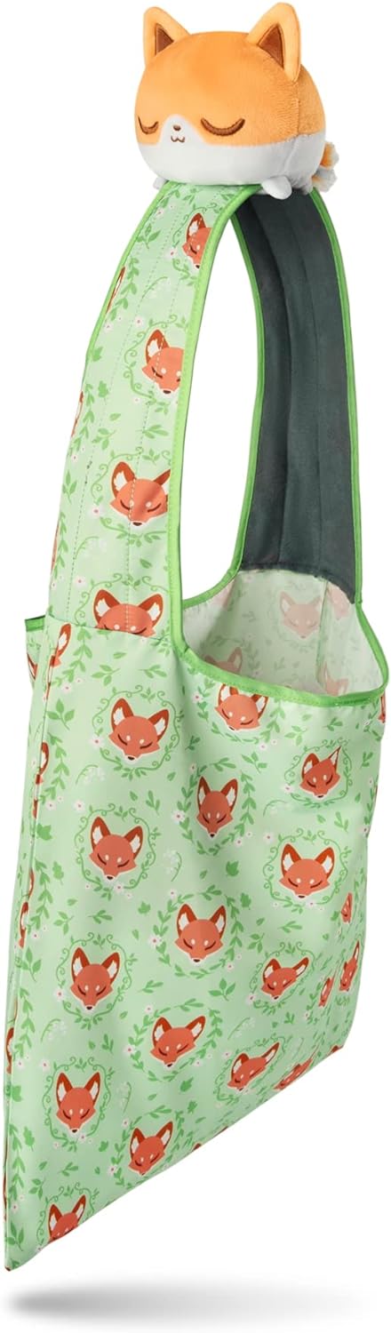 TeeTurtle Plushie Tote Bag: Floral Fox
