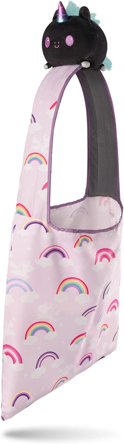 TeeTurtle Plushie Tote Bag: Rainbow Pride Black Unicorn