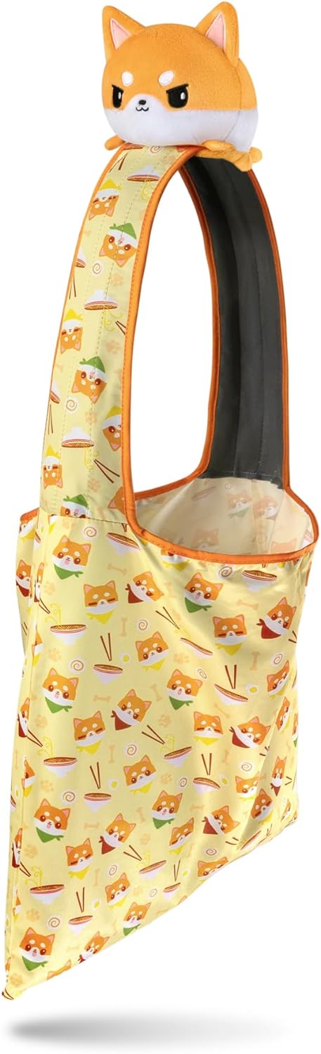 TeeTurtle Plushie Tote Bag: Orange Ramen Shiba Inu