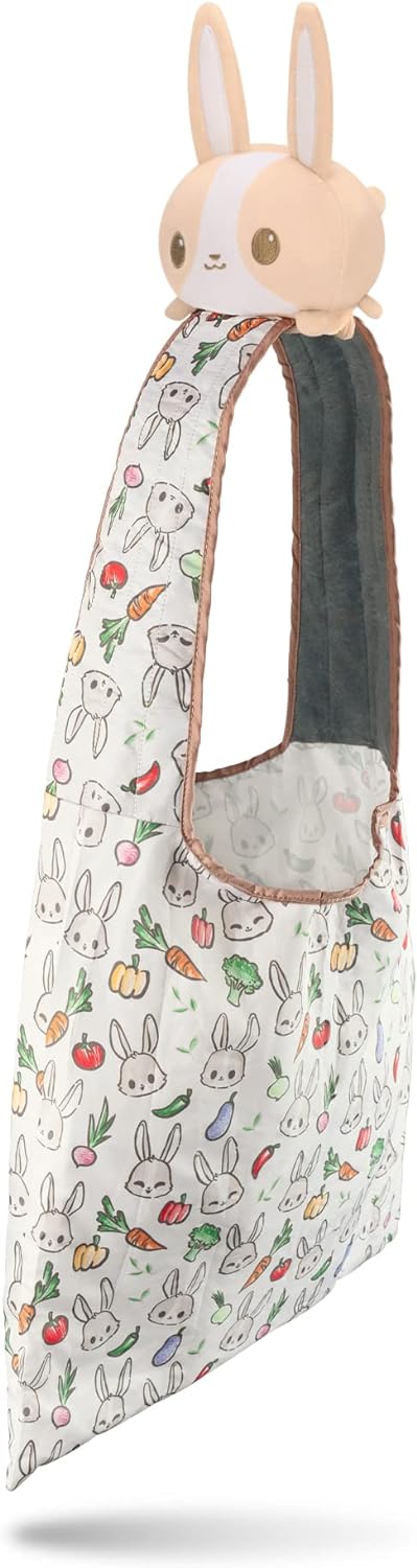 TeeTurtle Plushie Tote Bag: Farmer's Market Bunny