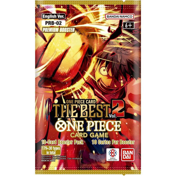 One Piece card game booster pack with character artwork on a white background
