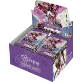 Gundam card game box with multiple packs on a white background