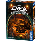 Board game box for 'The Crew: Journey to the Ends of the Earth' by Kosmos with map and characters illustration.