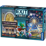 Board game box for 'Exit: The Game - Family' with escape adventures theme