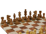 Chess Set - 3" Kikkerwood French Men on Caramel/Cream board