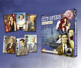 Board game expansion pack for 'City of Spies' with character cards on a blue background