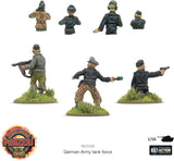 Set of German Army tank force miniatures with various poses on a white background