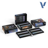 Collection of Vallejo paint sets on a white background