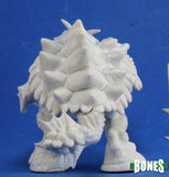 White fantasy figurine with detailed armor on a blue background, featuring the 'BONES' brand.